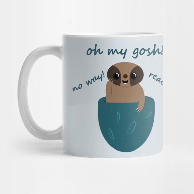 Surprised Baby Sloth in a Pocket by PandLCreations